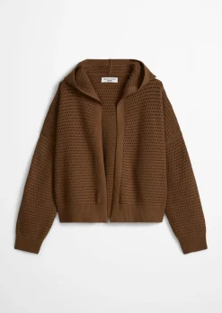 Kapuzen-Cardigan loose aus Organic Cotton