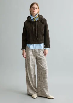 Kapuzen-Cordbluse relaxed mit lässiger Bubble-Struktur