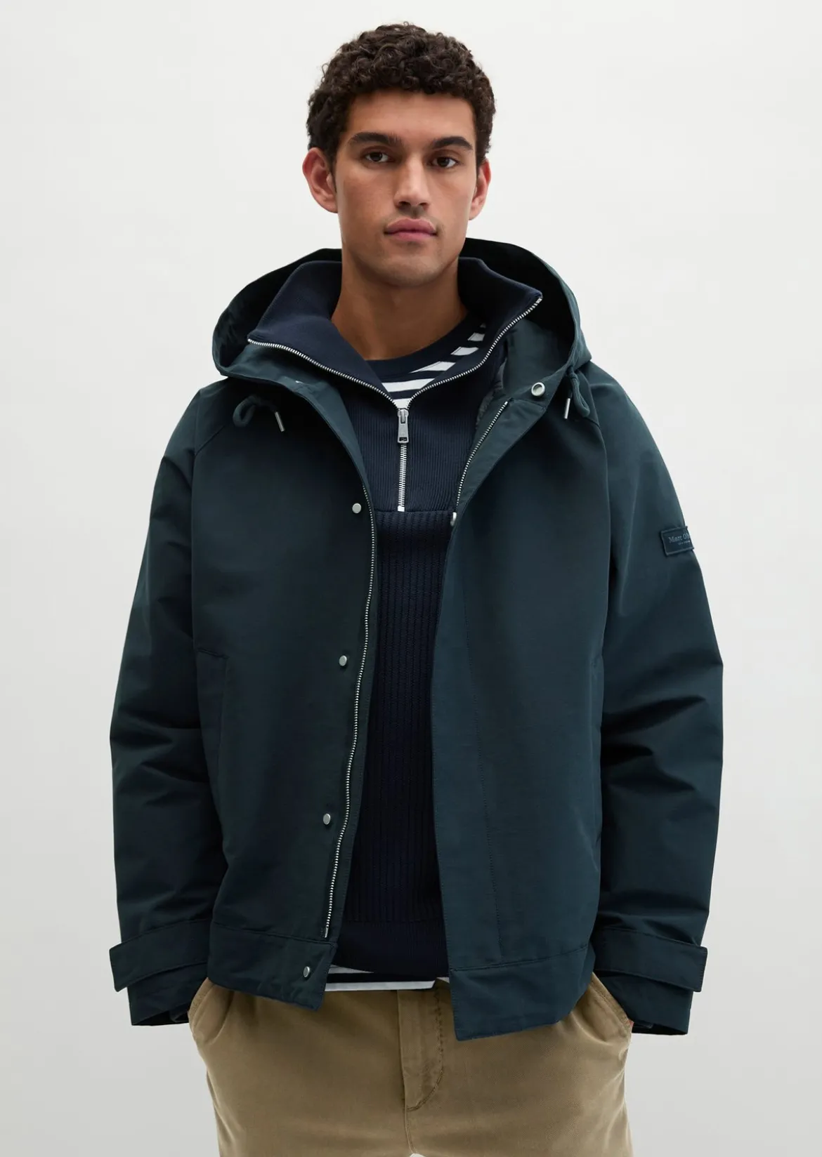 Kapuzenjacke loose aus wasserabweisendem Bio-Baumwoll-Canvas