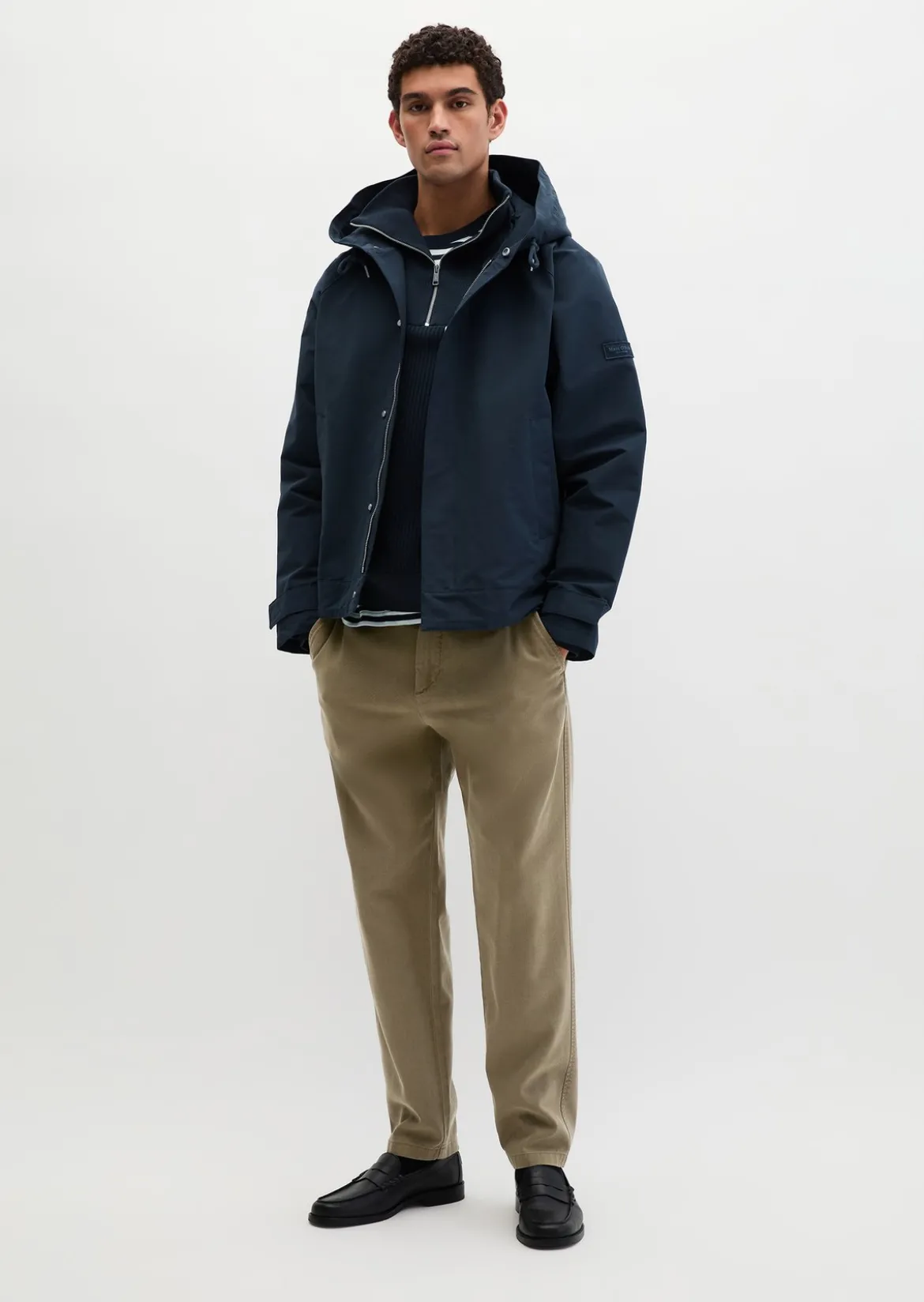 Kapuzenjacke loose aus wasserabweisendem Bio-Baumwoll-Canvas