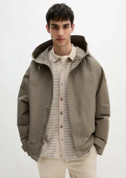 Kapuzenjacke loose aus wasserabweisendem Bio-Baumwoll-Canvas
