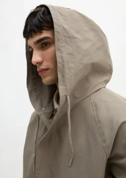 Kapuzenjacke loose aus wasserabweisendem Bio-Baumwoll-Canvas