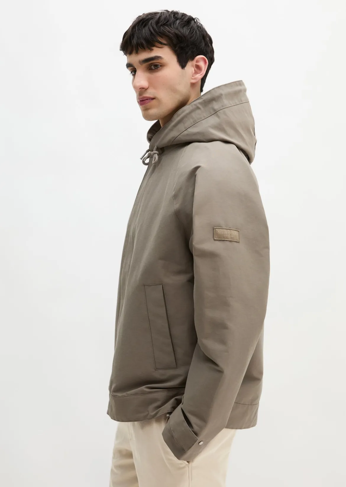 Kapuzenjacke loose aus wasserabweisendem Bio-Baumwoll-Canvas