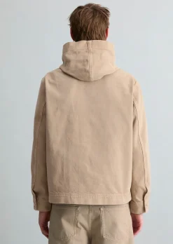 Kapuzen-Jeansblouson regular aus robustem Bio-Baumwoll-Denim