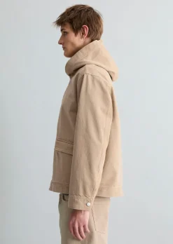 Kapuzen-Jeansblouson regular aus robustem Bio-Baumwoll-Denim