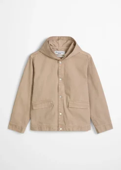 Kapuzen-Jeansblouson regular aus robustem Bio-Baumwoll-Denim