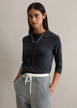 Kapuzen-Longsleeve relaxed aus weichem Single Jersey
