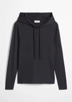 Kapuzen-Longsleeve relaxed aus weichem Single Jersey
