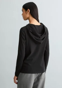 Kapuzen-Longsleeve relaxed aus weichem Single Jersey