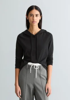 Kapuzen-Longsleeve relaxed aus weichem Single Jersey