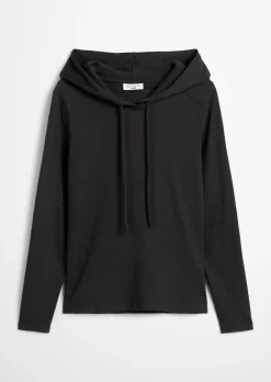 Kapuzen-Longsleeve relaxed aus weichem Single Jersey