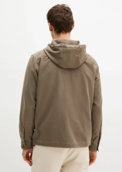Kapuzen-Overshirt aus weichem Lyocell und Bio-Baumwolle