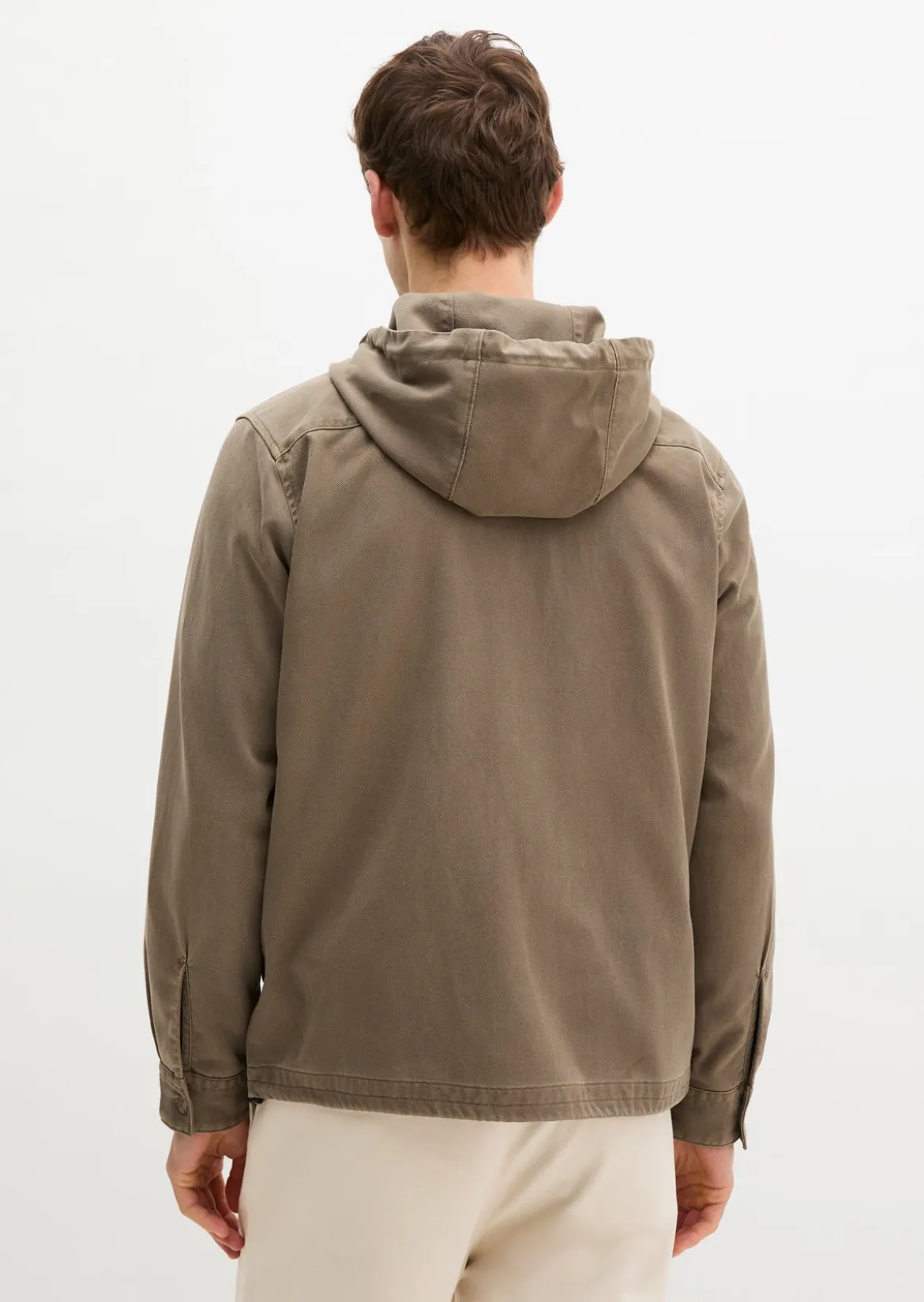Kapuzen-Overshirt aus weichem Lyocell und Bio-Baumwolle
