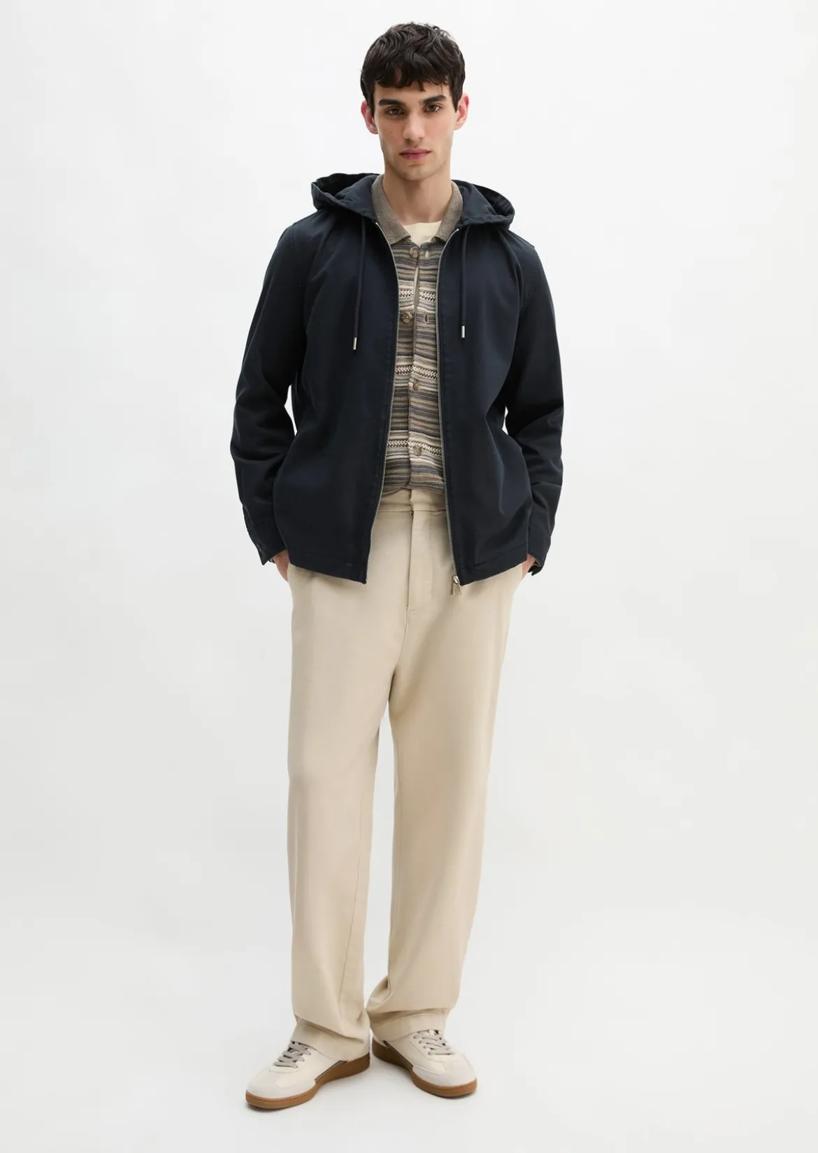 Kapuzen-Overshirt aus weichem Lyocell und Bio-Baumwolle