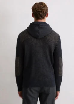 Kapuzen-Strickjacke regular aus Bio-Baumwolle