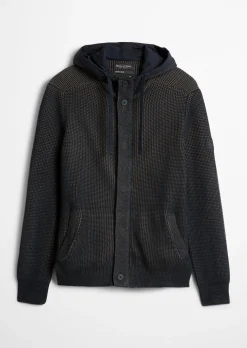Kapuzen-Strickjacke regular aus Bio-Baumwolle