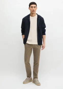 Kapuzen-Strickjacke regular aus reiner Bio-Baumwolle
