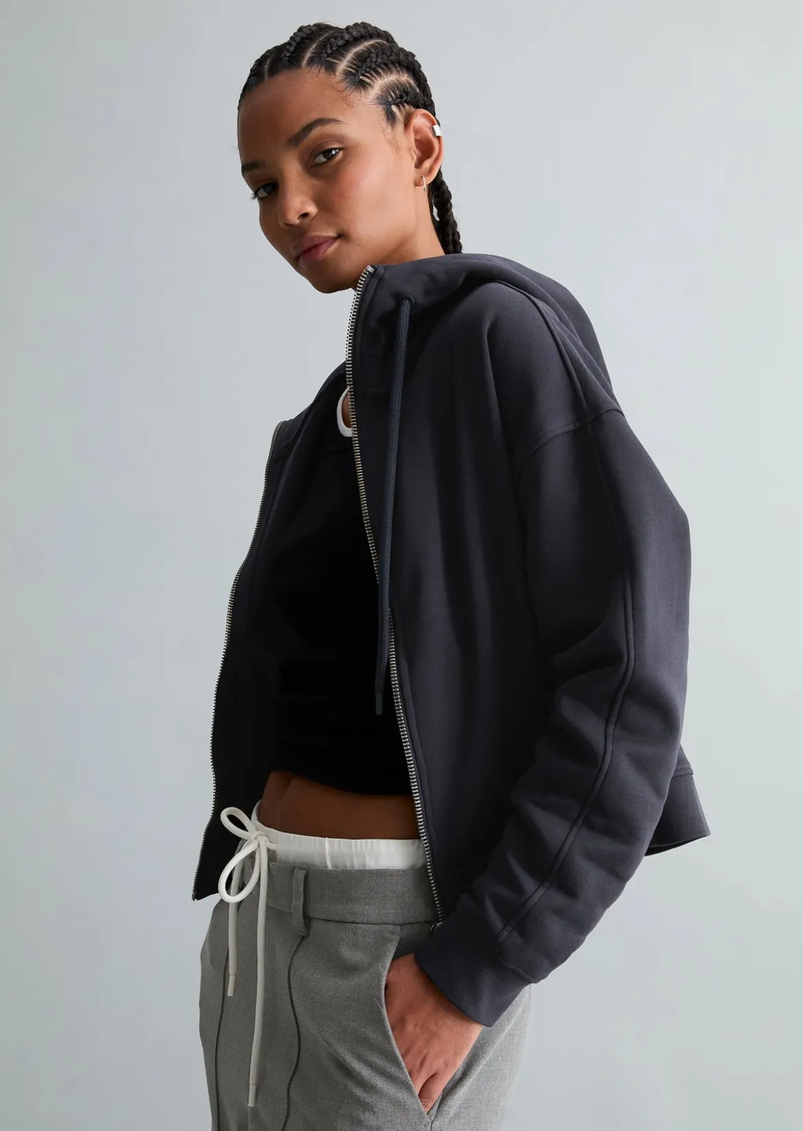 Kapuzen-Sweatjacke relaxed aus Organic Cotton
