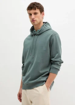 Kapuzen-Sweatshirt regular garment-dyed mit Logo-Print auf der Kapuze