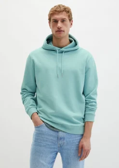 Kapuzen-Sweatshirt regular garment-dyed mit Logo-Print auf der Kapuze