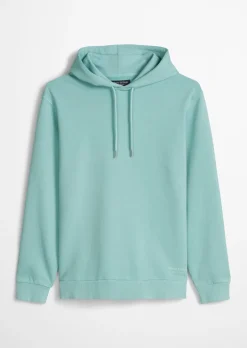 Kapuzen-Sweatshirt regular garment-dyed mit Logo-Print auf der Kapuze