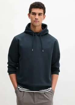 Kapuzen-Sweatshirt regular garment-dyed mit Logo-Print auf der Kapuze