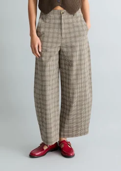 Karierte Hose loose aus Organic Cotton-Leinen-Mix