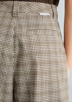 Karierte Hose loose aus Organic Cotton-Leinen-Mix
