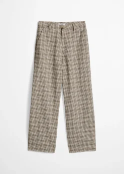 Karierte Hose loose aus Organic Cotton-Leinen-Mix