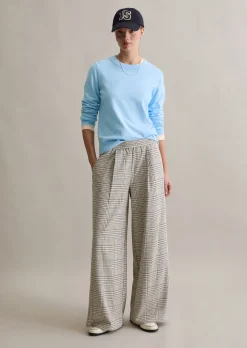 Karierte Hose wide mit recyceltem Polyester