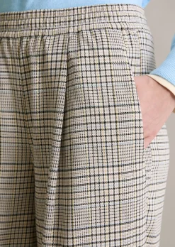 Karierte Hose wide mit recyceltem Polyester
