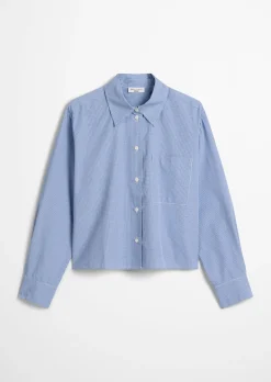 Karobluse relaxed cropped aus Papertouch-Popeline