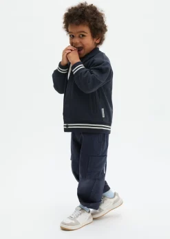 KIDS-BOYS Sweat-Collegejacke mit flauschigen Applikationen