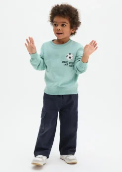 KIDS-BOYS Sweatshirt mit Fußball-Motiv und Rückenprint