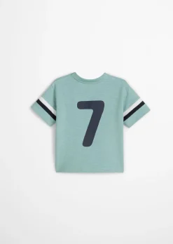 KIDS-BOYS T-Shirt mit gestreiften Ärmeln und Rückenprint