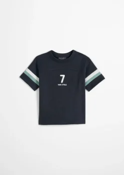 KIDS-BOYS T-Shirt mit gestreiften Ärmeln und Rückenprint