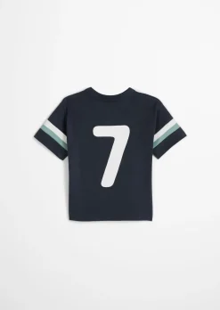 KIDS-BOYS T-Shirt mit gestreiften Ärmeln und Rückenprint