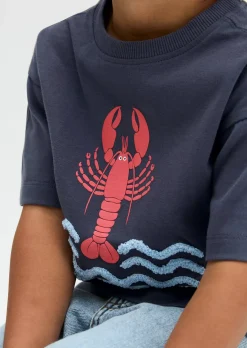 KIDS-BOYS-T-Shirt mit flauschiger Wellen-Applikation