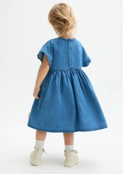 KIDS-GIRLS Kleid aus weicher Viskose in Denim-Optik
