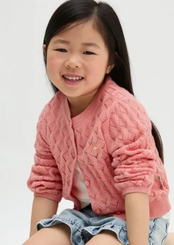 KIDS-GIRLS Strickjacke mit hübschem Lochmuster