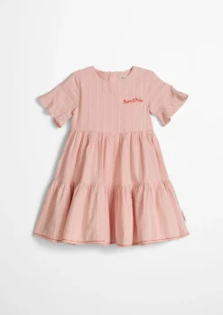 KIDS-GIRLS Stufenkleid mit gesticktem Streifenmuster