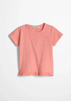 KIDS-GIRLS T-Shirt mit Rüschensaum mit Lochmuster