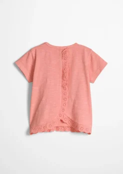 KIDS-GIRLS T-Shirt mit Rüschensaum mit Lochmuster