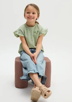 KIDS-GIRLS T-Shirt mit zartem Lochmuster