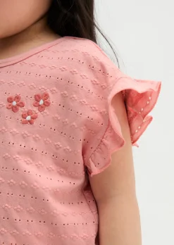 KIDS-GIRLS T-Shirt mit zartem Lochmuster