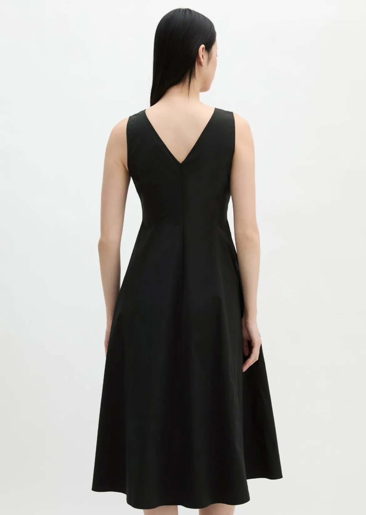 Kleid mit ausgestelltem Rock aus Popeline-Stretch