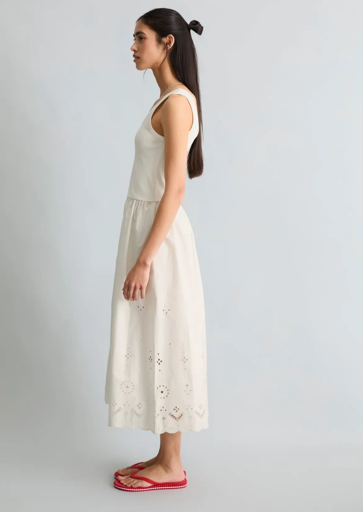 Kleid mit Spitzenrock aus reinem Organic Cotton