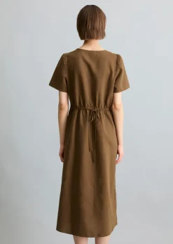Kleid regular aus Leinen-Baumwolle-Mix