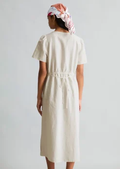 Kleid regular aus Leinen-Baumwolle-Mix