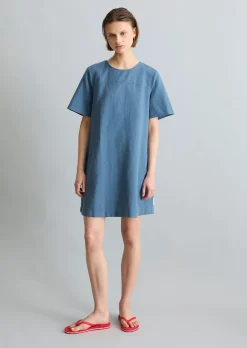 Kleid relaxed aus Leinen-Baumwolle-Mix